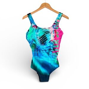 Ulla Popken One‑Piece Swimsuit Size 12 NWT Polyamide Elastane